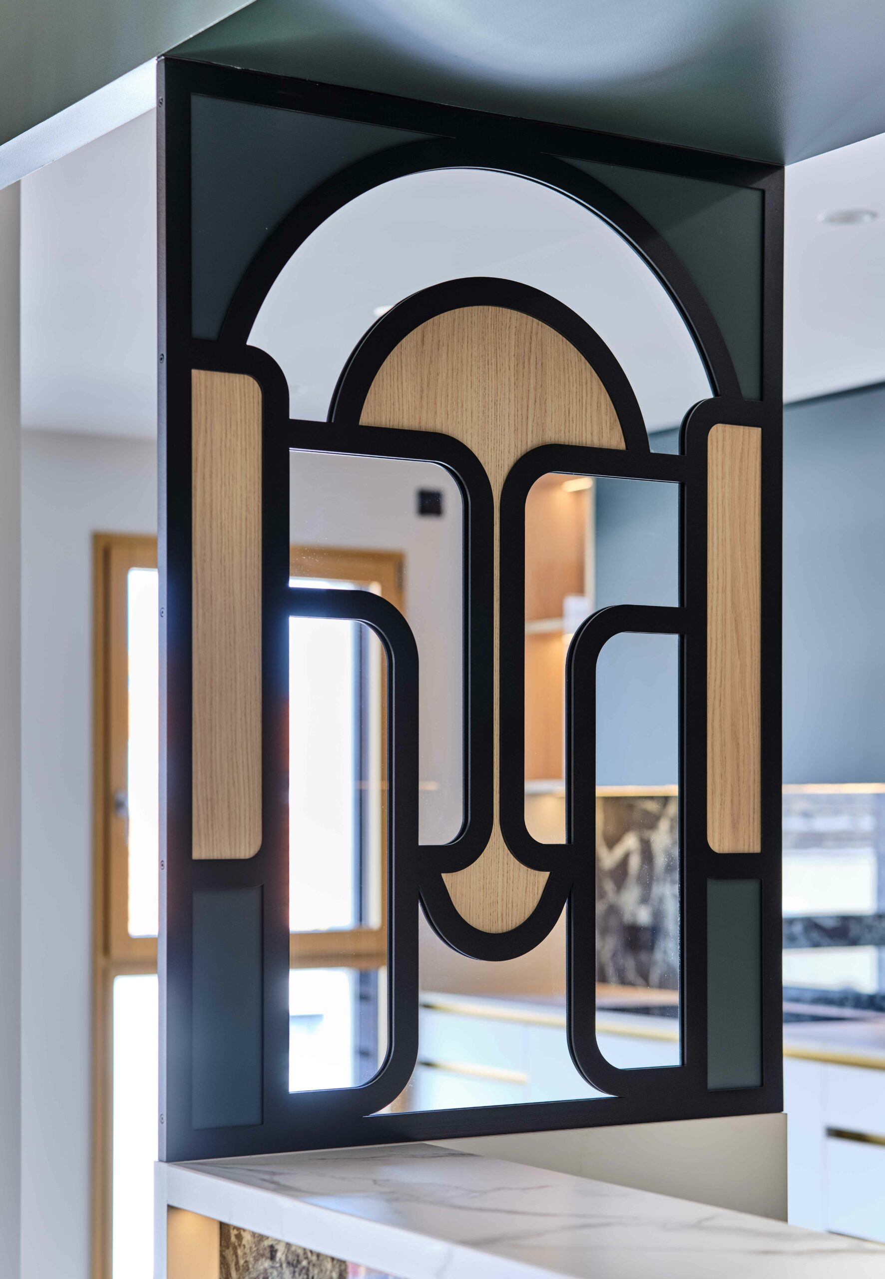 conception séparation cuisine claustra art deco architecture d'intérieur haut de gamme