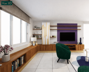 vue 3d meuble tv