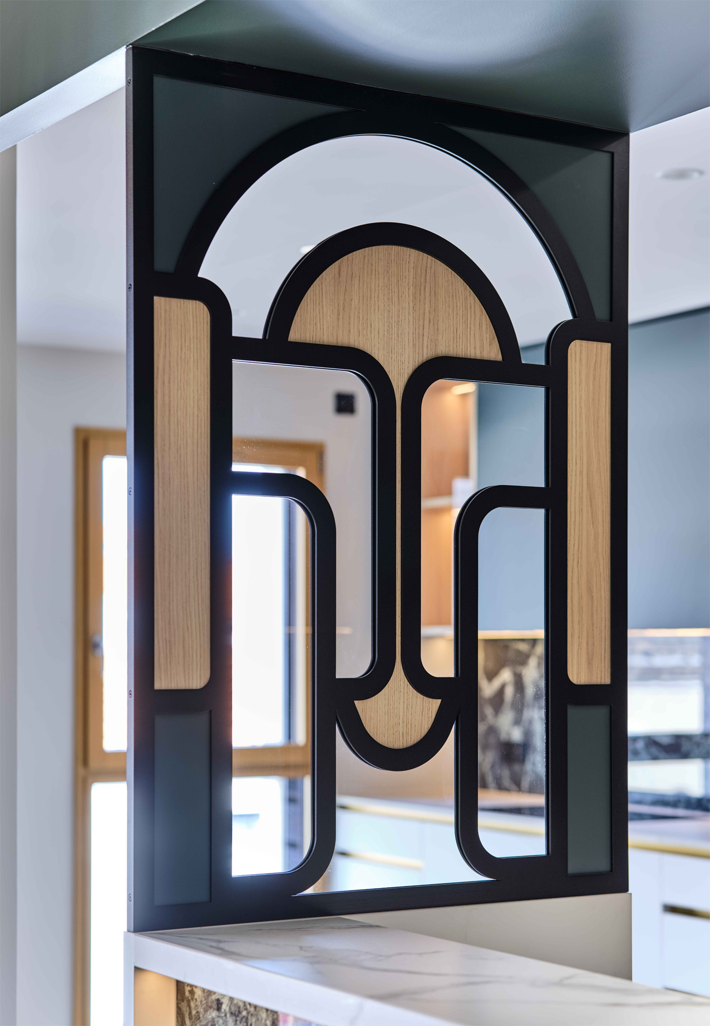 conception séparation cuisine claustra art deco architecture d'intérieur haut de gamme